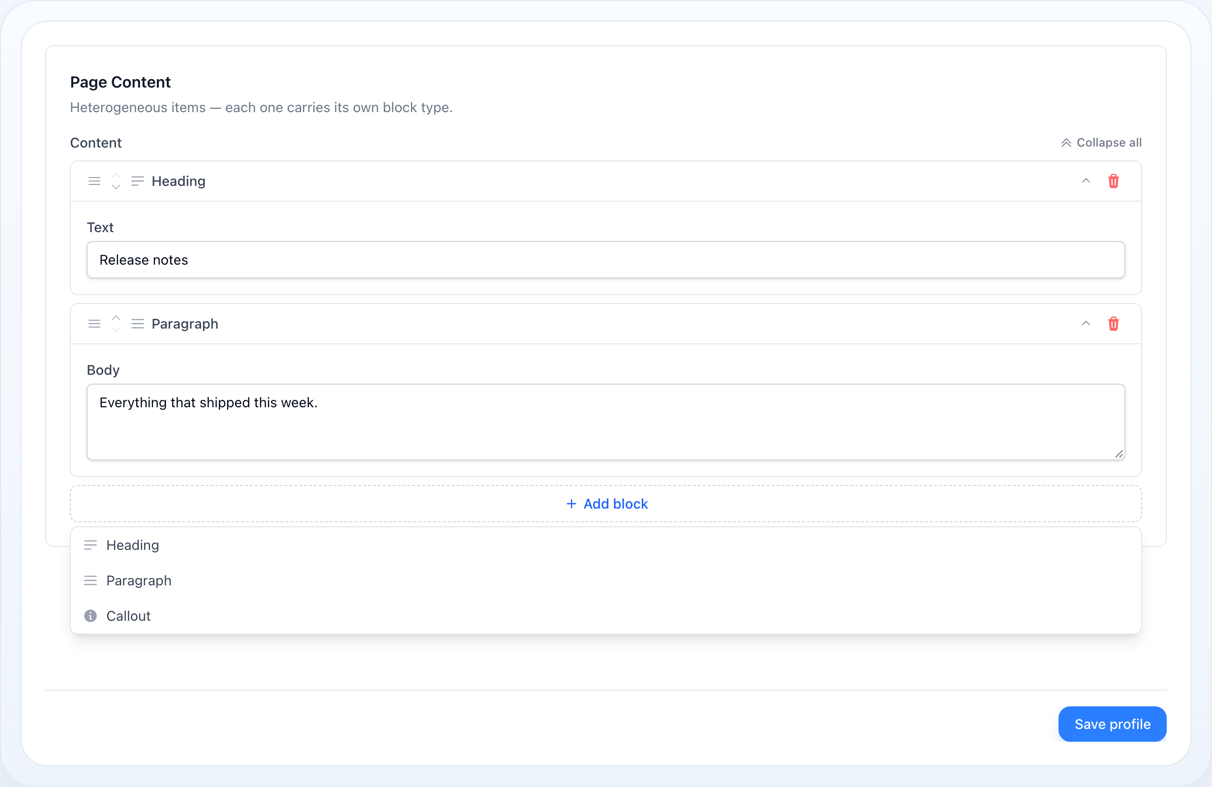 Builder preview