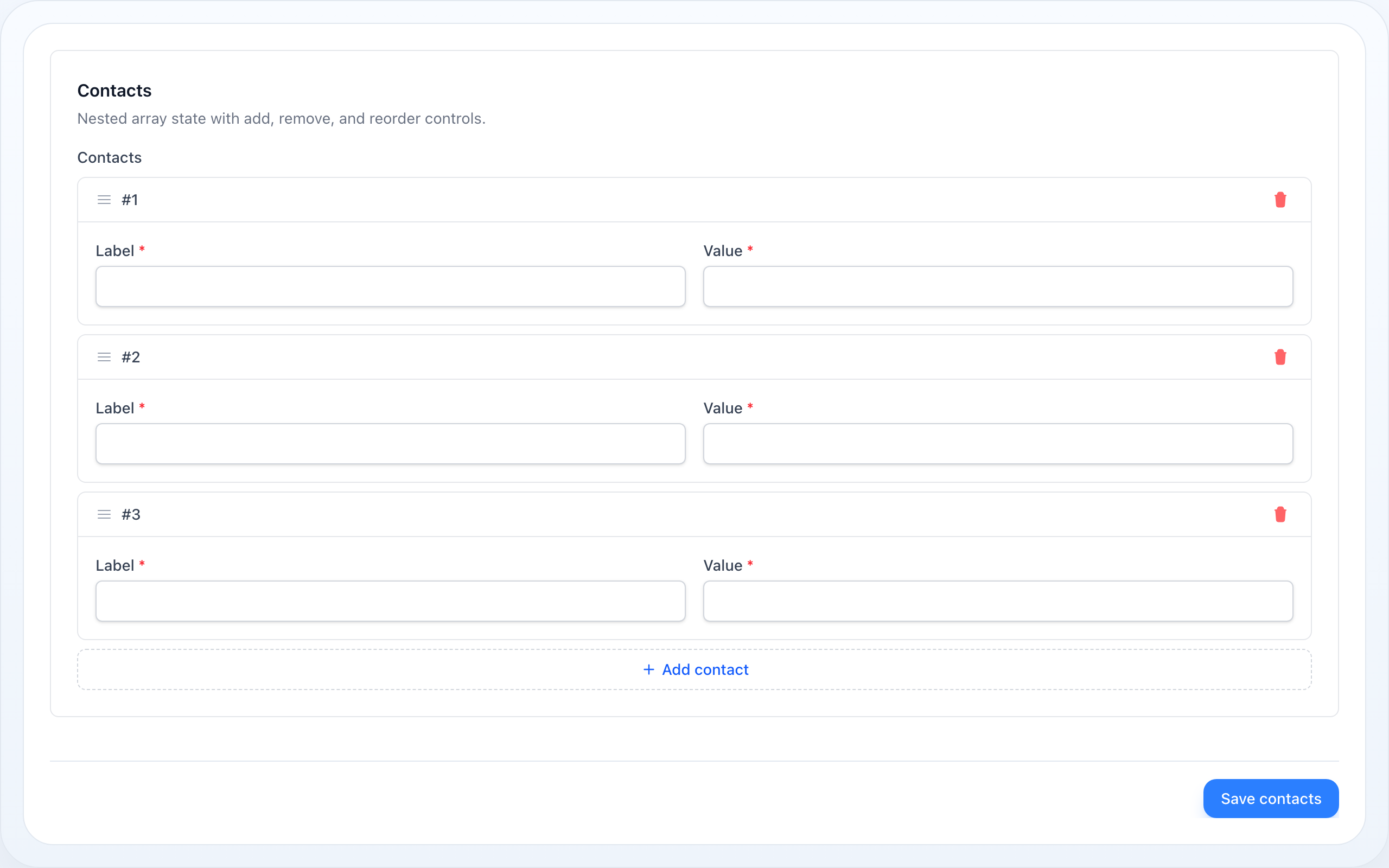 Forms Repeater preview