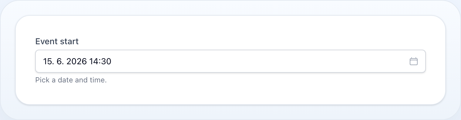 DateTimePicker preview